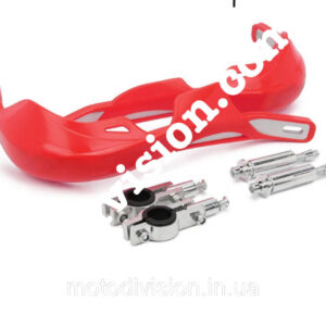 Захист рук алюмінієва з пластиковими протекторами, універсальна. Колір червоний