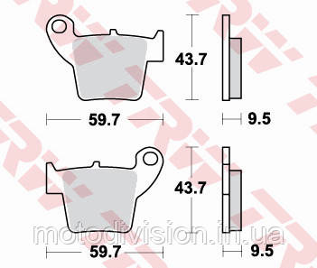 Колодки гальмівні Aprilia MXV; Honda CR, CRE, CRF, CRM 125-500 2000-2014, Geon, Mililon, - Зображення 3