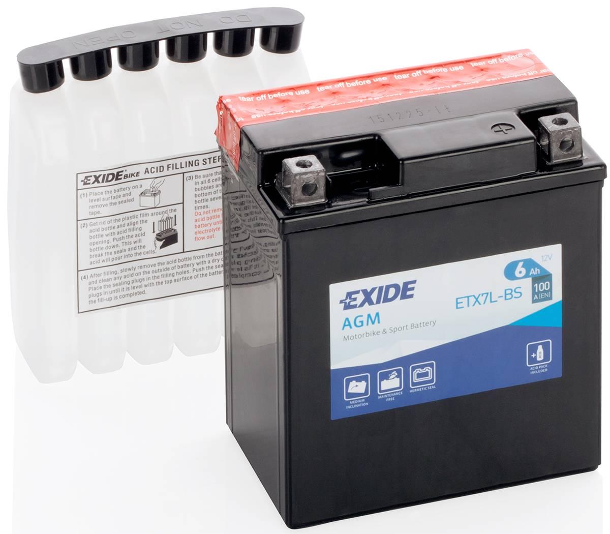 Акумулятор 12V7A EXIDE ETX7L-BS = YTX7L-BS (12 вольт 7 ампер)