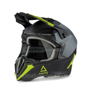 Шолом кроссовий/ендуро Amoq Black/Gray/Hivis